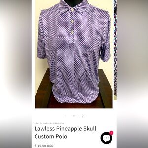 PETER MILLAR Summer Golf Polo Pina Skullada Skull ⛳️ MEDIUM ⛳️
